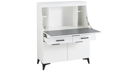 SEKRETÄR  Kabeldurchlass, Stauraum  - Schwarz/Weiß, Trend, Holzwerkstoff/Kunststoff (98/124/42cm) - Carryhome