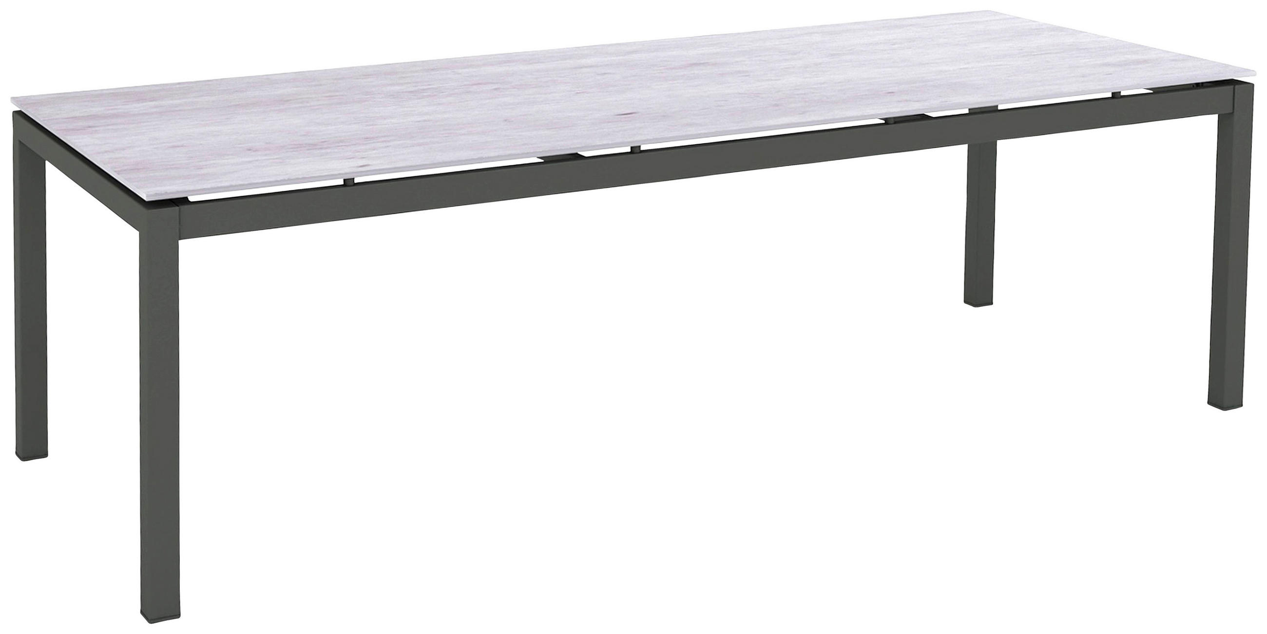 GARTENTISCH Metall Hellgrau, Dunkelgrau rechteckig  - Dunkelgrau/Hellgrau, Design, Kunststoff/Metall (220/90/75cm) - Ambia Garden