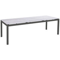 GARTENTISCH Metall Hellgrau, Dunkelgrau rechteckig  - Dunkelgrau/Hellgrau, Design, Kunststoff/Metall (220/90/75cm) - Ambia Garden