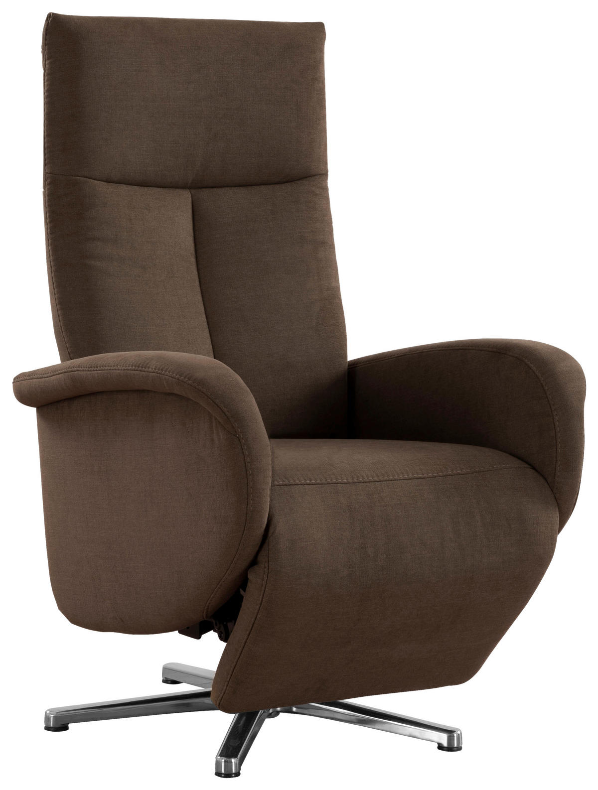 RELAXSESSEL Flachgewebe    - Chromfarben/Dunkelbraun, KONVENTIONELL, Textil/Metall (75/112/82cm) - Sit & More