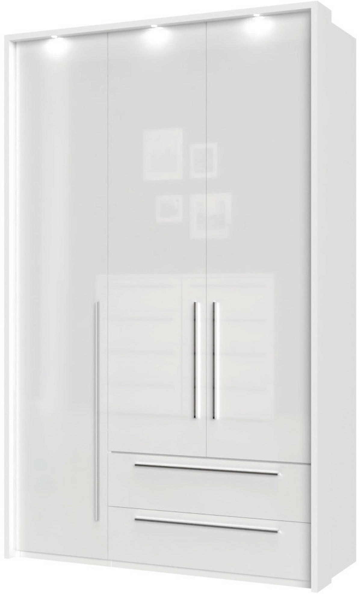 ORMAR SA KLASIČNIM VRATIMA bela, bela visoki sjaj  142/226/60 cm  - bela visoki sjaj/bela, Dizajnerski, pločasti materijal/plastika (142/226/60cm)