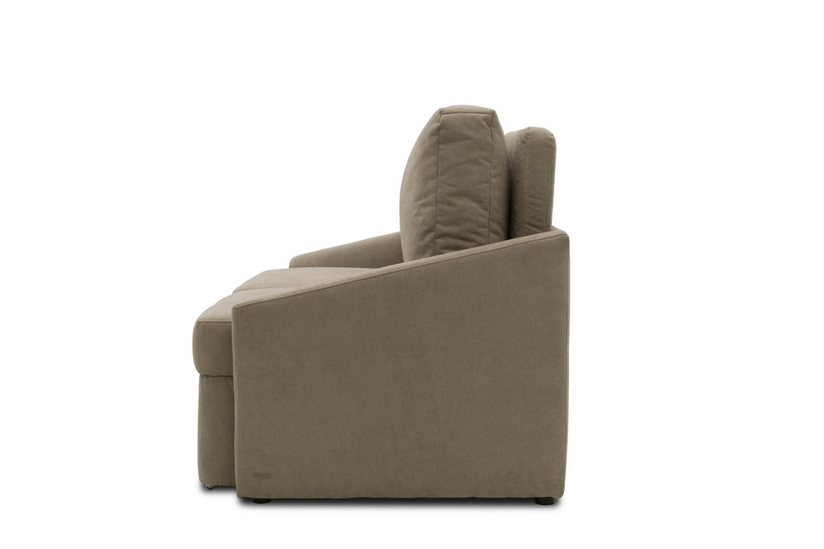 SCHLAFSOFA Mikrofaser Beige  - Beige/Schwarz, Basics, Kunststoff/Textil (168/86/96cm) - MID.YOU