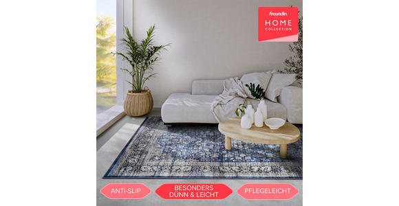 VINTAGE-TEPPICH 160/230/230 cm Asya Creme, Dunkelblau  - Creme/Dunkelblau, Design, Kunststoff/Textil (160/230/230cm) - Novel