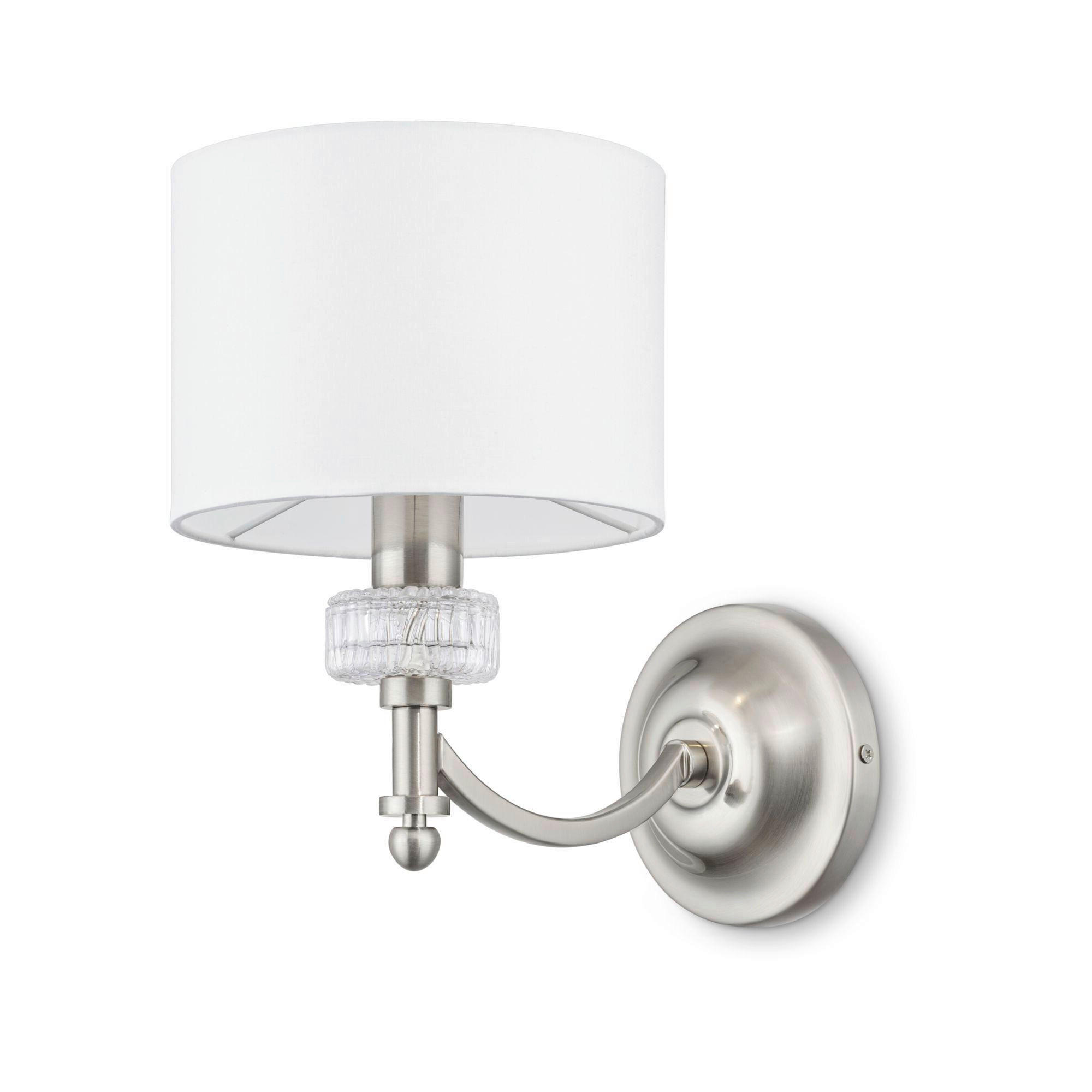 WANDLEUCHTE Neoclassic 17/26/26 cm   - Weiß/Nickelfarben, Trend, Glas/Kunststoff (17/26/26cm) - MAYTONI