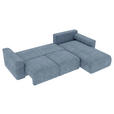 ECKSOFA  in Samt Blau  293/195 cm  - Chromfarben/Blau, KONVENTIONELL, Kunststoff/Textil (293/195cm) - Carryhome
