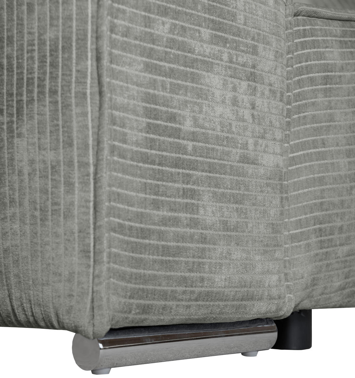 BIGSOFA Flachgewebe Naturfarben  - Chromfarben/Naturfarben, KONVENTIONELL, Textil/Metall (256/68/122cm) - Carryhome