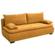 SCHLAFSOFA in Webstoff, Plüsch Orange  - Schwarz/Orange, KONVENTIONELL, Textil (203/72-96/98cm) - Novel