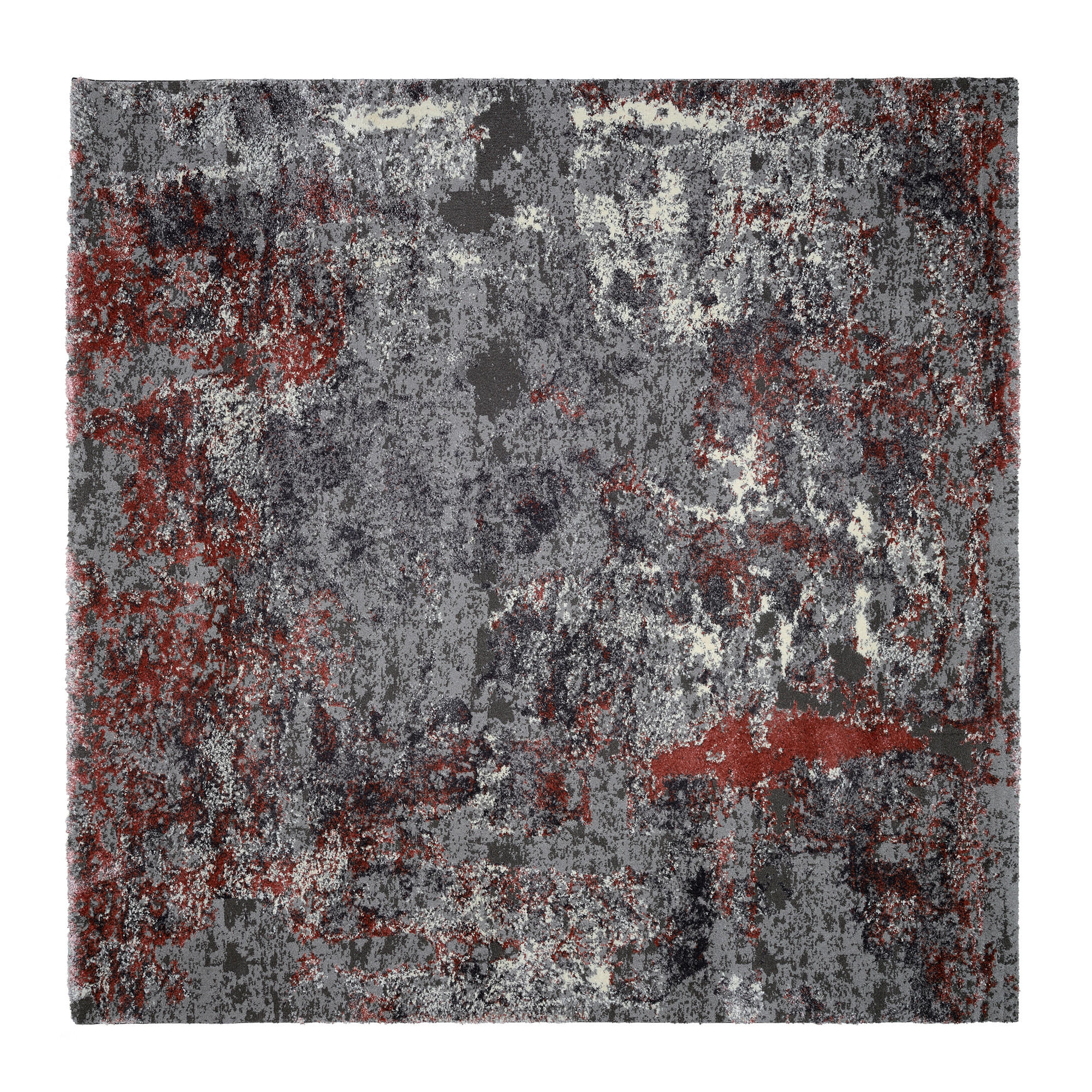 Novel Vintage-Teppich Timeline Quantum Grau, Hellrot 200x200 cm