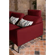 ECKSOFA in Flachgewebe, Struktur Rot  - Anthrazit/Rot, Design, Textil/Metall (230/254cm) - Ambiente