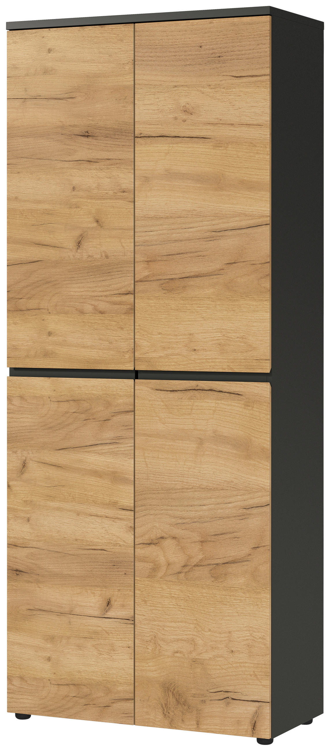 AKTENSCHRANK 80/197/40 cm  - Eichefarben/Graphitfarben, MODERN, Holzwerkstoff (80/197/40cm) - Germania