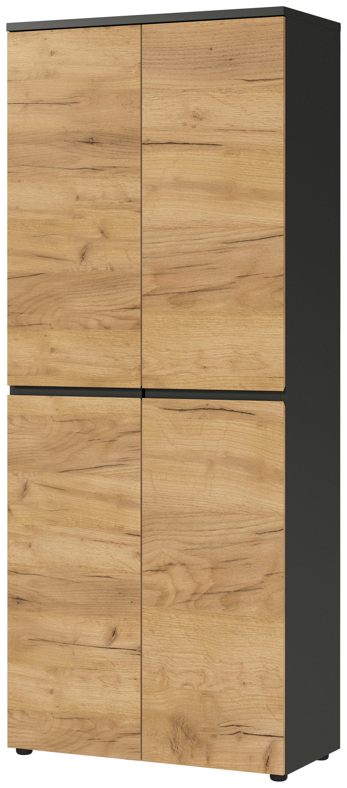 AKTENSCHRANK 80/197/40 cm  - Eichefarben/Graphitfarben, MODERN, Holzwerkstoff (80/197/40cm) - Germania