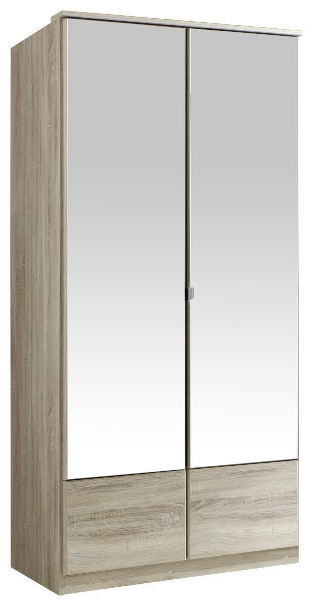 SKRIŇA SO ZRKADLOM, farba duba, 90/199/58 cm - farba duba/hliníková, Konventionell, kov/kompozitné drevo (90/199/58cm) - MID.YOU