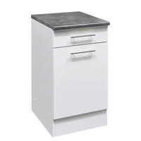 KÜCHENUNTERSCHRANK 50/90/60 cm  in Weiß, Grau  - Edelstahlfarben/Weiß, KONVENTIONELL, Holzwerkstoff/Metall (50/90/60cm) - MID.YOU