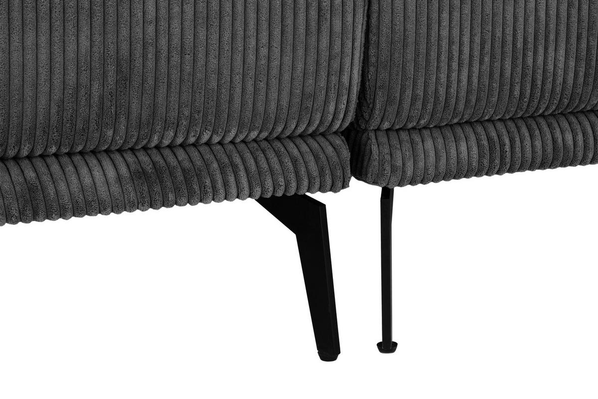 HÁROMÜLÉSES KANAPÉ textil szürke  - fekete/szürke, Design, textil/fém (260/81/89cm) - Livetastic