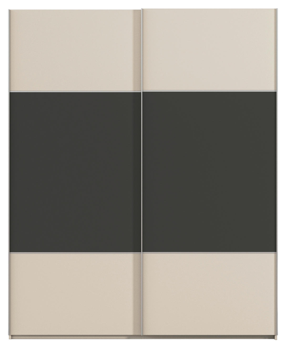 SCHWEBETÜRENSCHRANK 162/223/68 cm 2-türig Champagner, Graphitfarben  - Champagner/Alufarben, KONVENTIONELL, Holzwerkstoff/Metall (162/223/68cm) - Novel