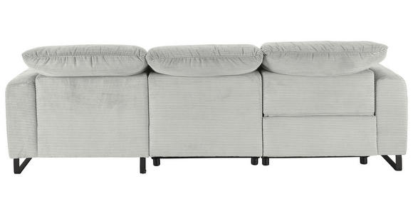 ECKSOFA in Cord Hellgrau  - Hellgrau/Schwarz, KONVENTIONELL, Textil/Metall (266/180cm) - Hom`in