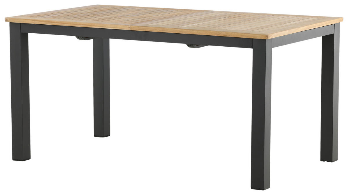UTEBORD trä, metall rektangulär  - teakfärg/svart, Klassisk, metall/trä (210/90/75cm) - Gardenson