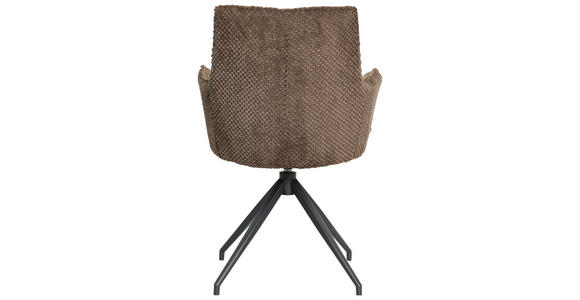 ARMLEHNSTUHL in Eisen Mikrofaser, Teddystoff - Schwarz/Braun, Design, Textil/Metall (59/90/62,5cm) - Novel