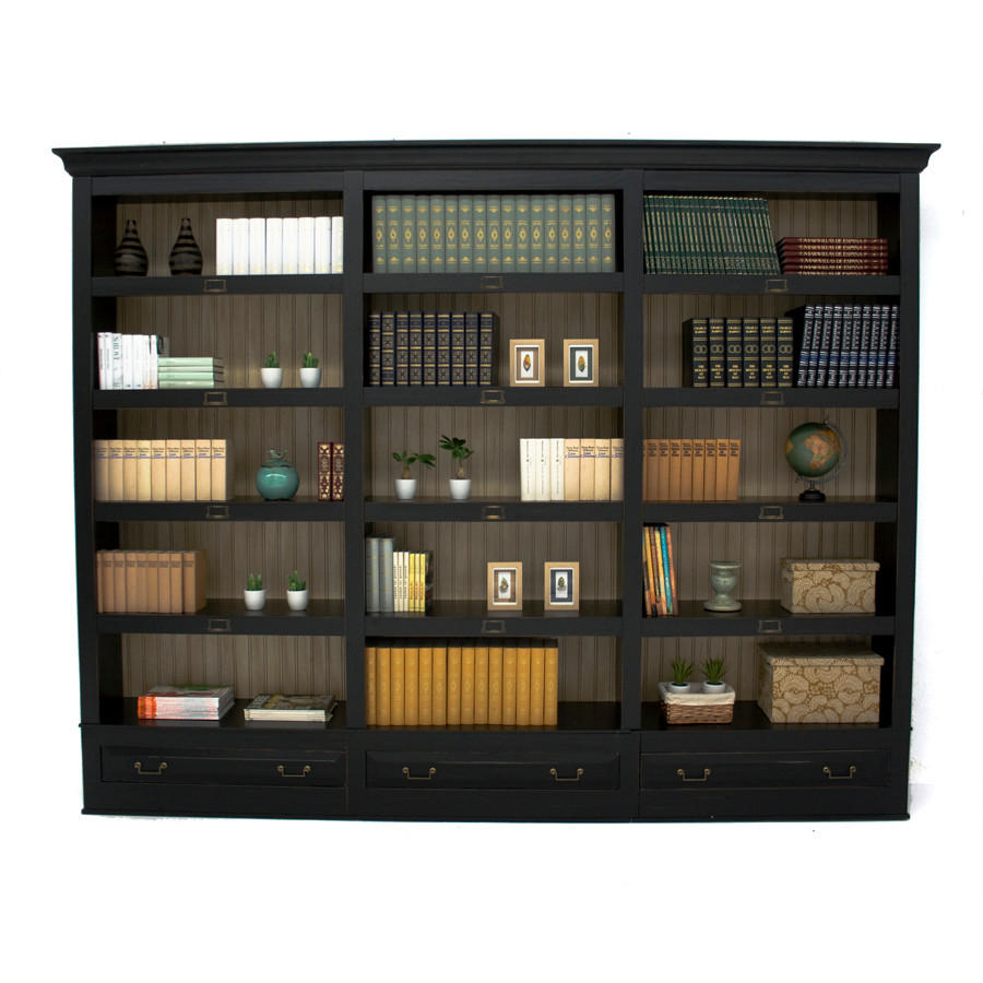 BÜCHERWAND Pinie massiv Creme, Schwarz  - Creme/Schwarz, LIFESTYLE, Holz/Metall (311/238,5/46,5cm) - Livetastic