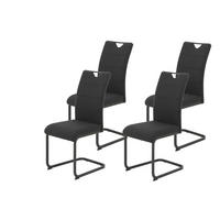 SCHWINGSTUHL-SET 4 Stück  in Stahl Webstoff  - Schwarz, MODERN, Textil/Metall (43/99/60cm) - MID.YOU