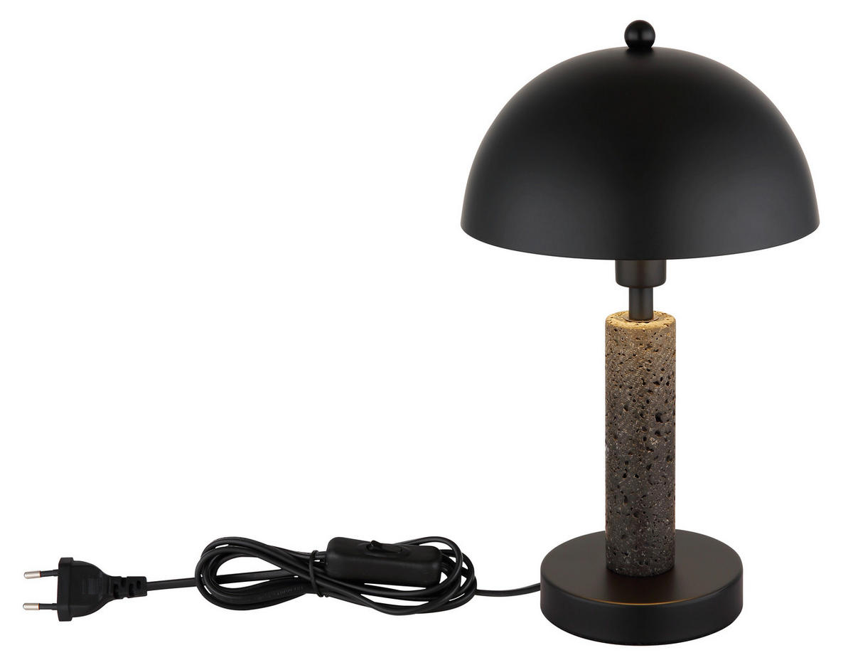 TISCHLEUCHTE Janie 20/34 cm  - Schwarz, Design, Kunststoff/Stein (20/34cm) - Globo