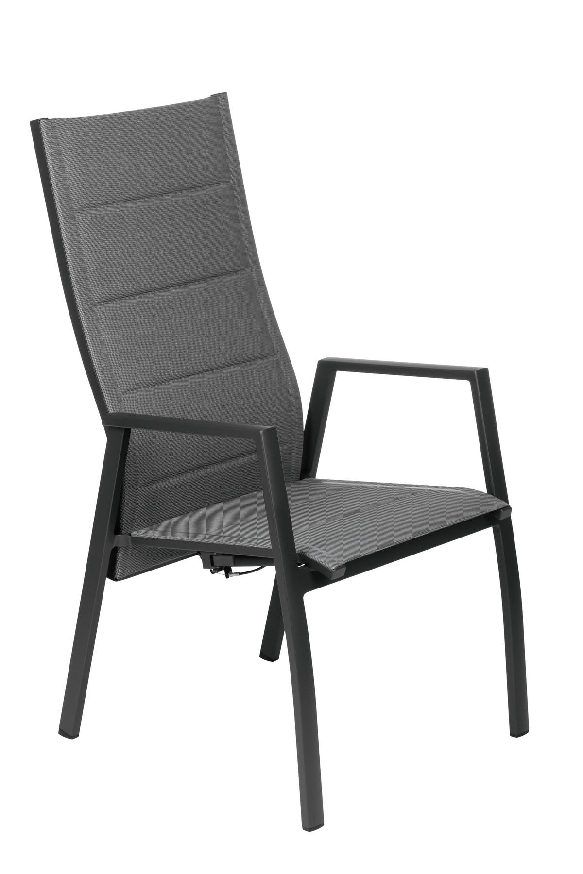 GARTENSESSEL Metall, Textil Anthrazit, Dunkelgrau  - Dunkelgrau/Anthrazit, Konventionell, Textil/Metall (56/110/65cm) - Amatio