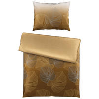 OBOJESTRANSKA POSTELJNINA METALLIC LEAF 140/200 cm saten večbarvno  - večbarvno, Konvencionalno, tekstil (140/200cm) - Novel