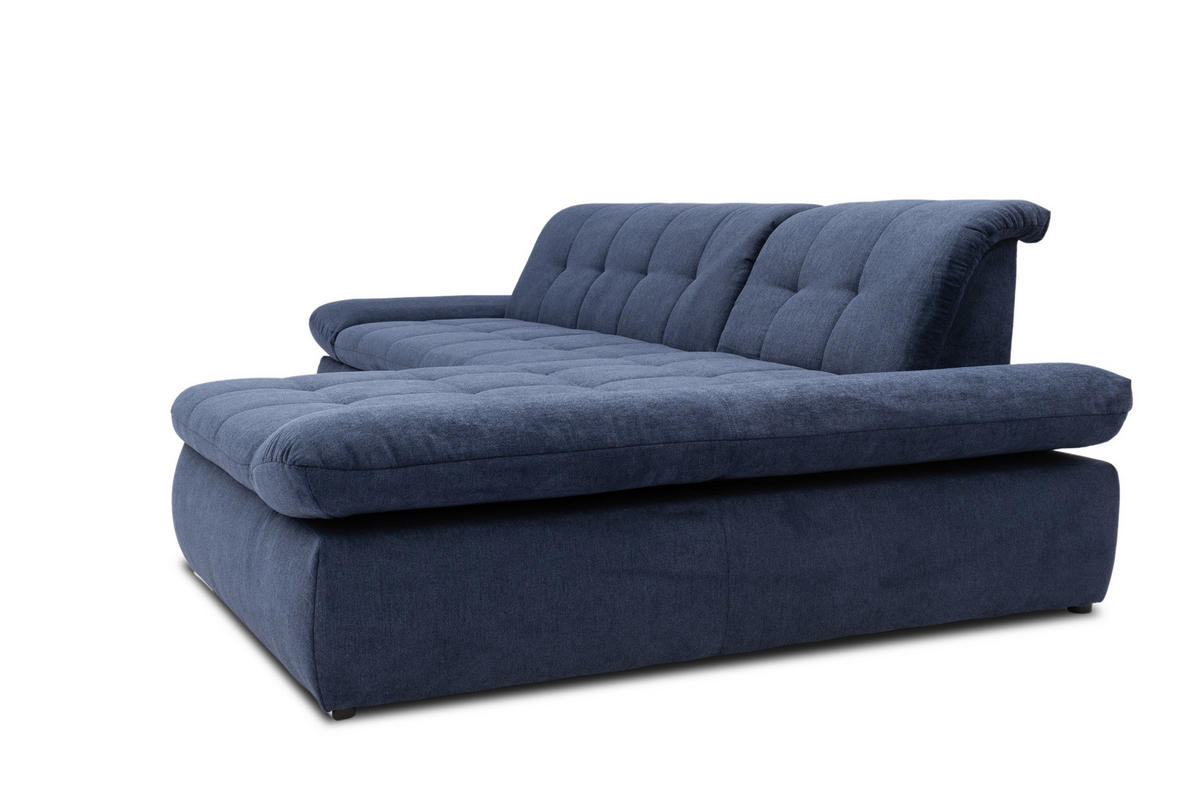 ECKSOFA in Mikrofaser Dunkelblau  300/172 cm  - Chromfarben/Dunkelblau, KONVENTIONELL, Textil/Metall (300/172cm) - MID.YOU