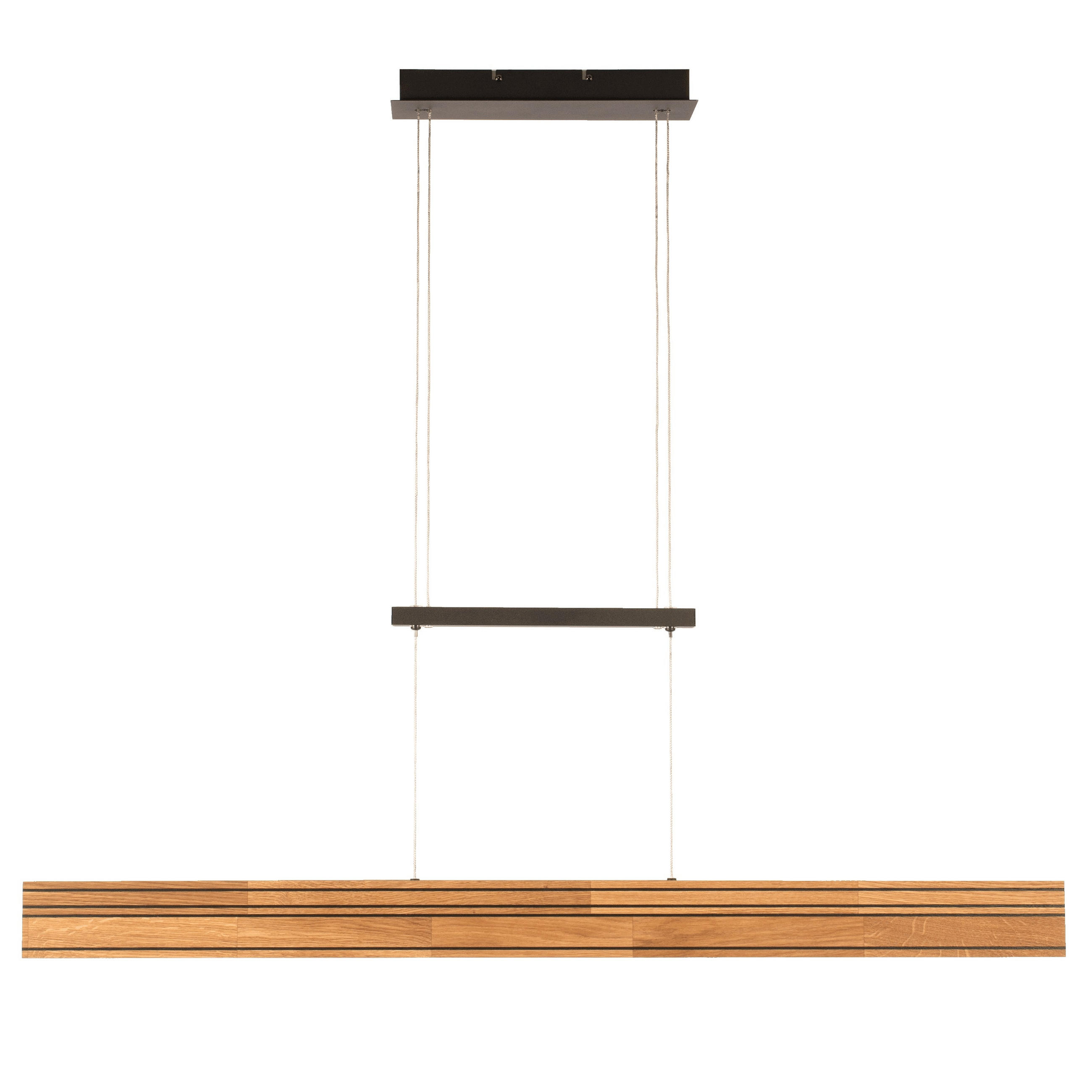 LED-HÄNGELEUCHTE 116/10/150 cm    - Schwarz, Natur, Holz/Metall (116/10/150cm) - Waldwelt