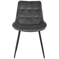 STUHL Samt Grau Pappel Sperrholz  - Schwarz/Grau, MODERN, Holz/Textil (49/85/61cm) - MID.YOU