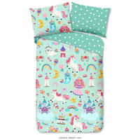 KINDERBETTWÄSCHE 140/200 cm  - Mintgrün, Trend, Textil (140/200cm)