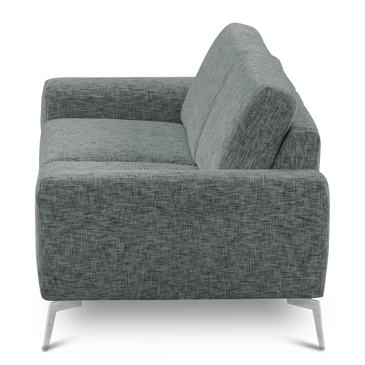 3-SITZER-SOFA SPRING in Webstoff Anthrazit Modern  - Chromfarben/Anthrazit, Design, Textil/Metall (187/85/92cm) - Livetastic