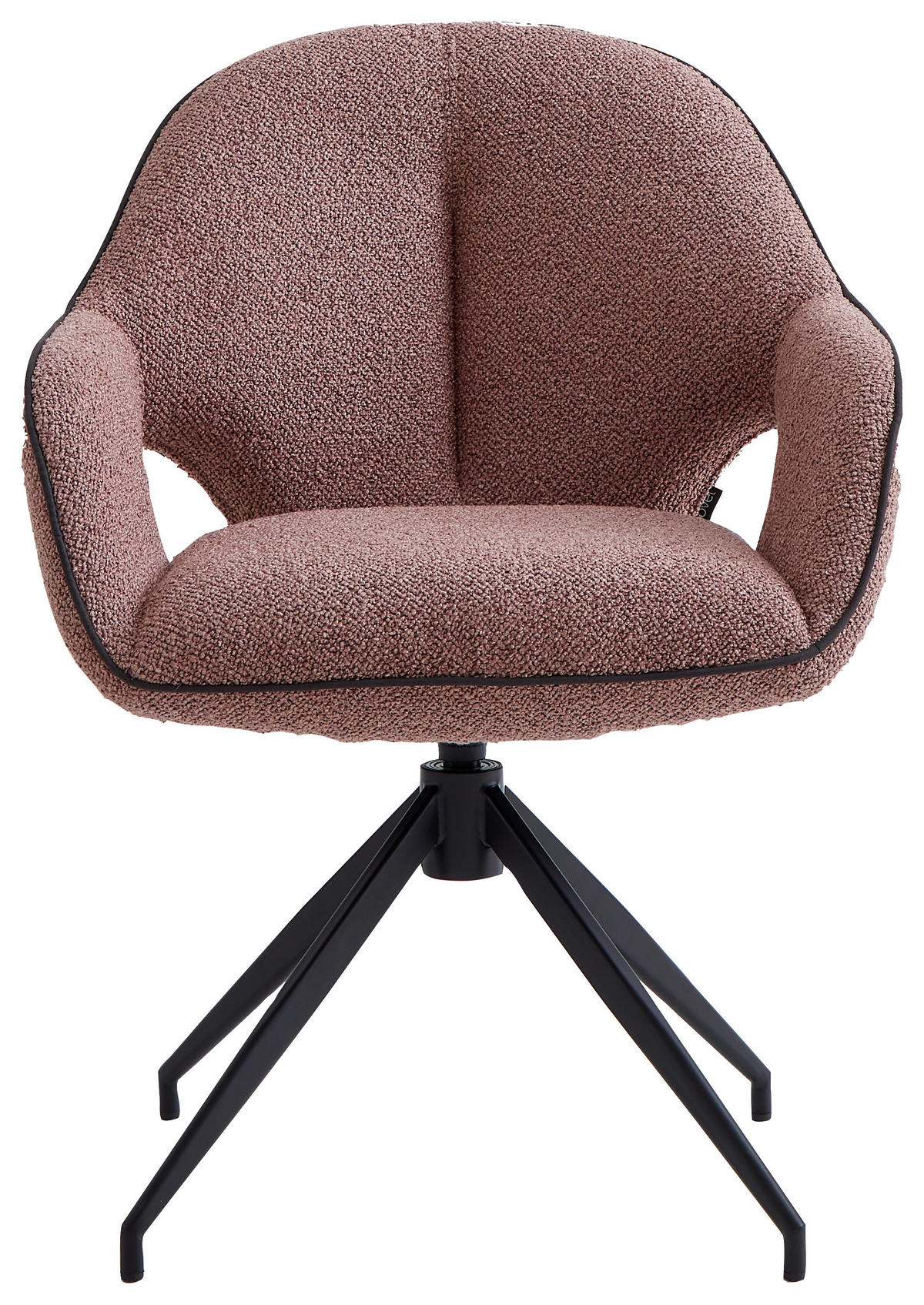 ARMLEHNSTUHL  in Eisen Leinenoptik  - Hellrot/Schwarz, Design, Textil/Metall (62/85/64cm) - Novel