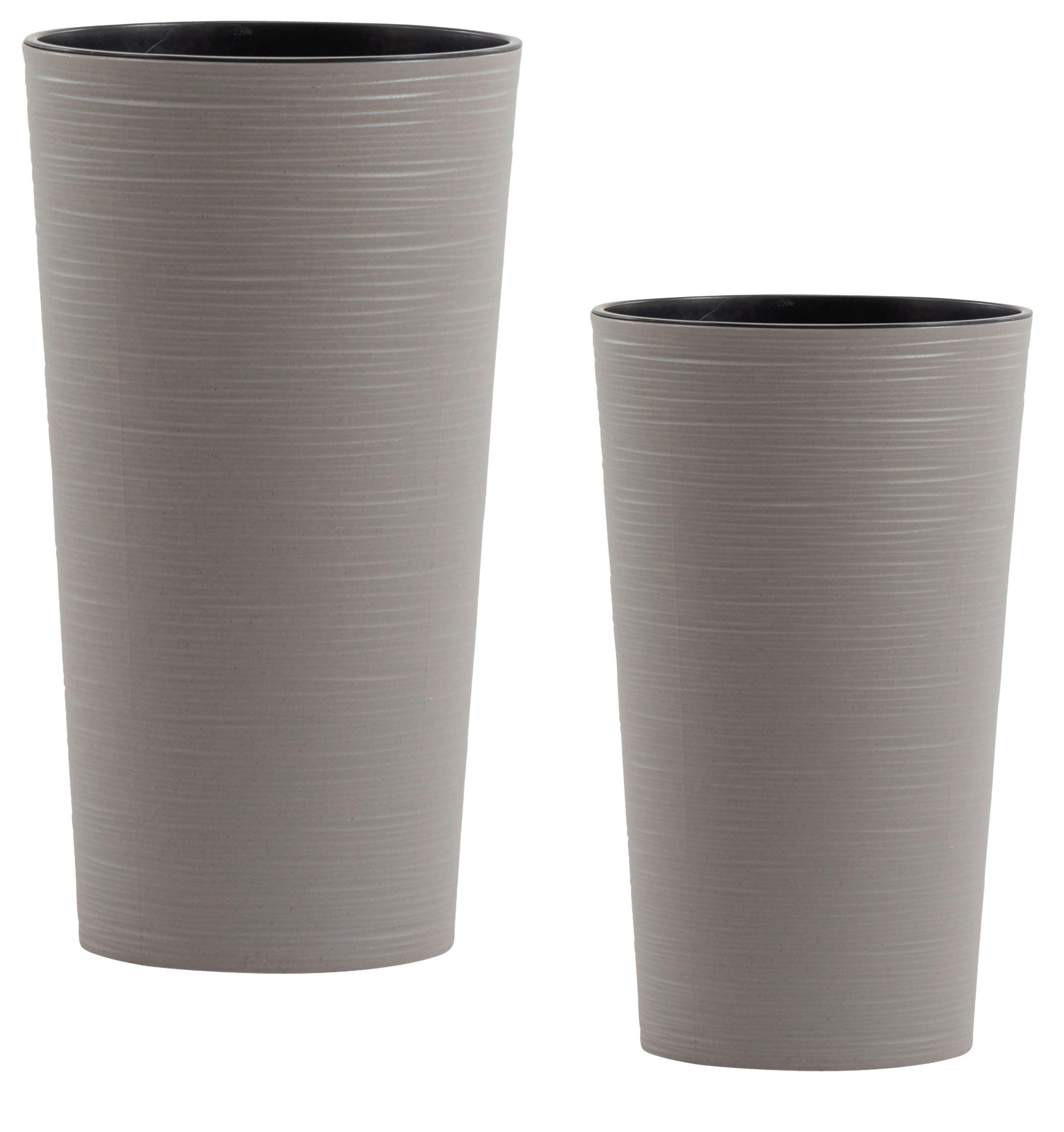 ÜBERTOPF-SET  2-teilig  - Grau, Basics, Kunststoff - Siena Garden