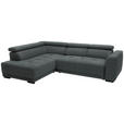 ECKSOFA in Chenille Grau  205/284 cm  - Schwarz/Grau, Design, Kunststoff/Textil (205/284cm) - Xora