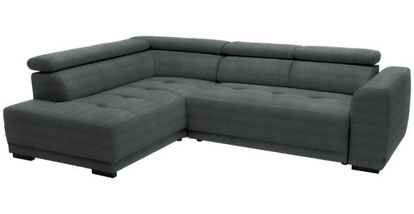 ECKSOFA in Chenille Grau 205/284 cm - Schwarz/Grau, Design, Kunststoff/Textil (205/284cm) - Xora