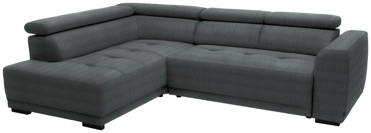 ECKSOFA in Chenille Grau  205/284 cm  - Schwarz/Grau, Design, Kunststoff/Textil (205/284cm) - Xora
