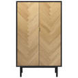 HIGHBOARD  - Eichefarben/Goldfarben, Design, Holzwerkstoff/Metall (95/160/40cm) - Novel