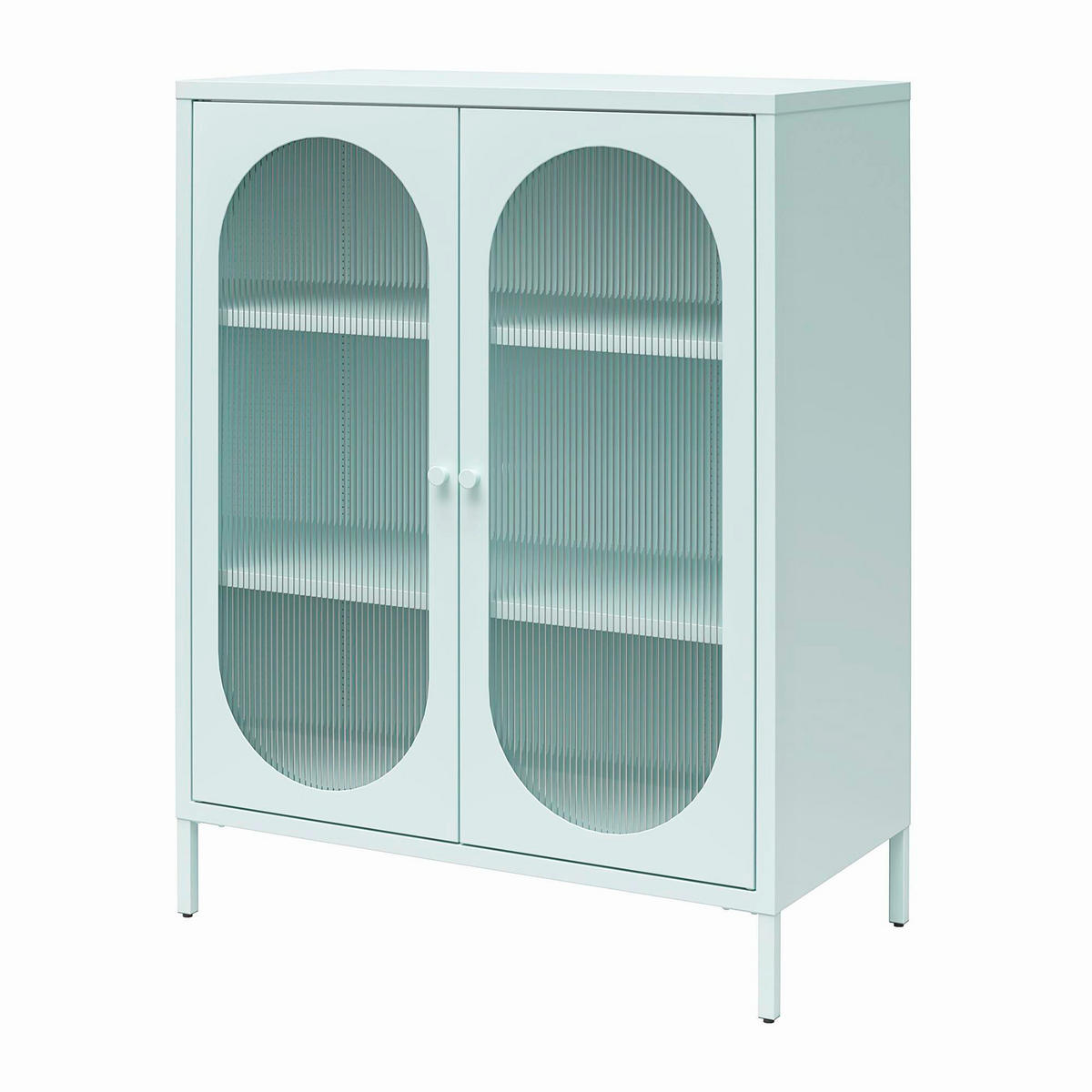 HIGHBOARD Luna  in 80/102/40 cm  - Blau, Design, Glas/Metall (80/102/40cm) - MID.YOU