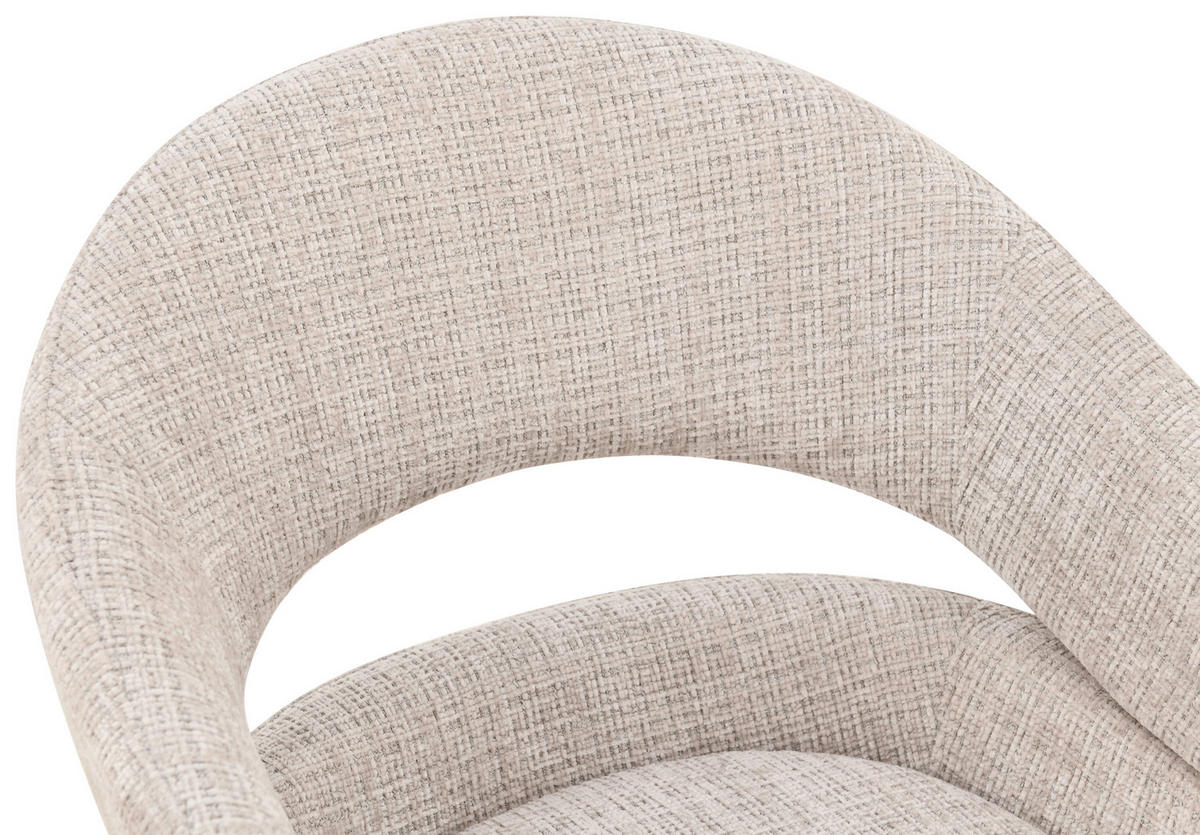 ARMLEHNSTUHL  Sitzfläche 360° drehbar Chenille  Beige  - Beige, MODERN, Holz/Textil (58/85/62cm) - Livetastic