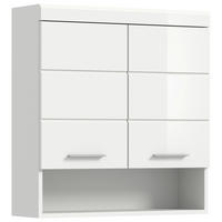 HÄNGESCHRANK 74/79/24 cm  - Weiß Hochglanz/Silberfarben, MODERN, Holzwerkstoff/Kunststoff (74/79/24cm) - MID.YOU