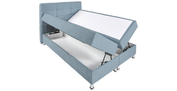 BOXBETT 140/200 cm in Türkis - Türkis/Chromfarben, KONVENTIONELL, Textil/Metall (140/200cm) - Carryhome