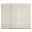 SCHWEBETÜRENSCHRANK 301/223/68 cm 3-türig Weiß, Champagner  - Champagner/Alufarben, KONVENTIONELL, Glas/Holzwerkstoff (301/223/68cm) - Novel