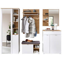 PŘEDSÍŇOVÁ STĚNA, bílá, dub artisan, 264/202/38 cm - bílá/dub artisan, Design, kompozitní dřevo/textil (264/202/38cm) - Xora