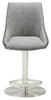 BARHOCKER Lederlook Grau Sitzfläche 360° drehbar, mit Griff  - Edelstahlfarben/Grau, Design, Textil/Metall (47/86-110,5/56cm) - Livetastic