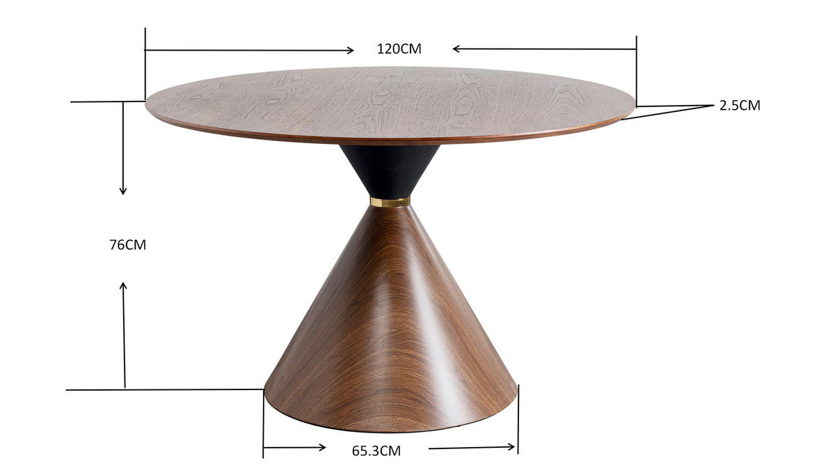 ESSTISCH in Holz, Metall 120/120/76 cm  - Braun, Design, Holz/Metall (120/120/76cm) - Kare-Design