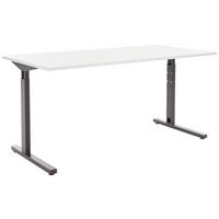 SCHREIBTISCH  in Hellgrau  - Hellgrau/Schwarz, MODERN, Holzwerkstoff/Metall (160/70-80/80cm) - Novel