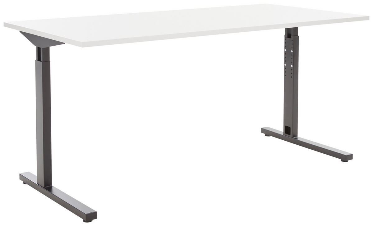 SCHREIBTISCH  in Hellgrau  - Hellgrau/Schwarz, MODERN, Holzwerkstoff/Metall (160/70-80/80cm) - Novel