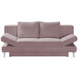 SCHLAFSOFA  in Cord Rosa  - Chromfarben/Rosa, Design, Textil/Metall (200/85/90cm) - Xora