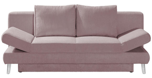 SCHLAFSOFA  in Cord Rosa  - Chromfarben/Rosa, Design, Textil/Metall (200/85/90cm) - Xora